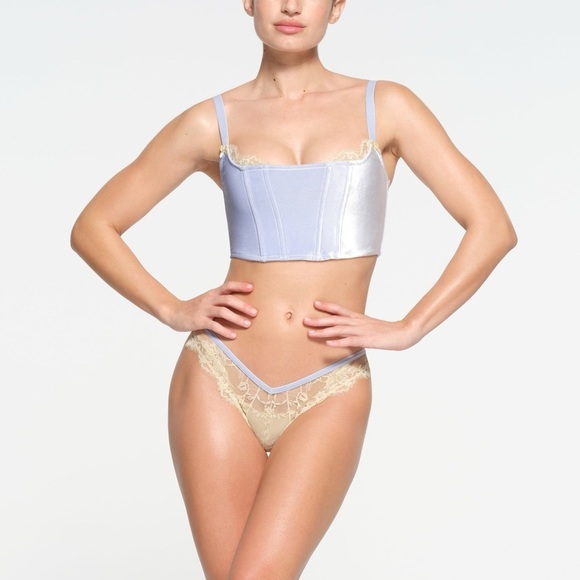 Skims Velvet Lace Corset Periwinkle New Limited Edition Piece XS NWT New - Picture 3 of 5
